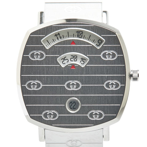 グッチ グリップ 腕時計 157.4 クオーツ ホワイト文字盤 ステンレススチール レディース GUCCI 【中古】