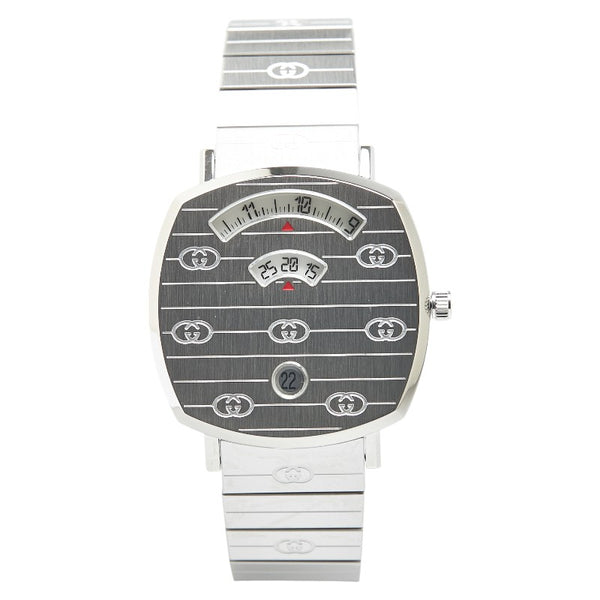 グッチ グリップ 腕時計 157.4 クオーツ ホワイト文字盤 ステンレススチール レディース GUCCI 【中古】