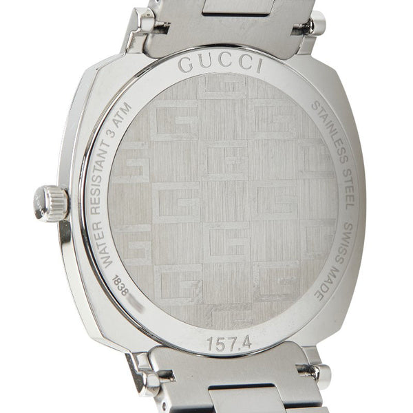グッチ グリップ 腕時計 157.4 クオーツ ホワイト文字盤 ステンレススチール レディース GUCCI 【中古】