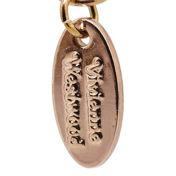 ヴィヴィアンウエストウッド MINI BAS RELIEF オーブ ラインストーン ネックレス ピンクゴールド メッキ レディース Vivienne Westwood 【中古】