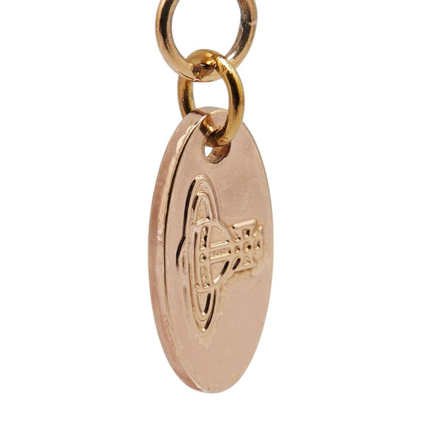 ヴィヴィアンウエストウッド MINI BAS RELIEF オーブ ラインストーン ネックレス ピンクゴールド メッキ レディース Vivienne Westwood 【中古】