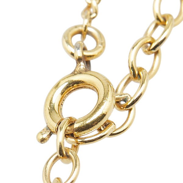 クリスチャンディオール CDロゴ ラインストーン ビジュー ネックレス ゴールド メッキ レディース Christian Dior 【中古】