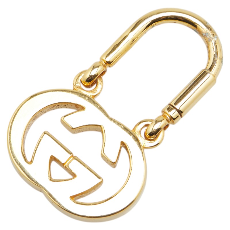グッチ インターロッキングG チャーム キーホルダー ゴールド メッキ レディース GUCCI 【中古】