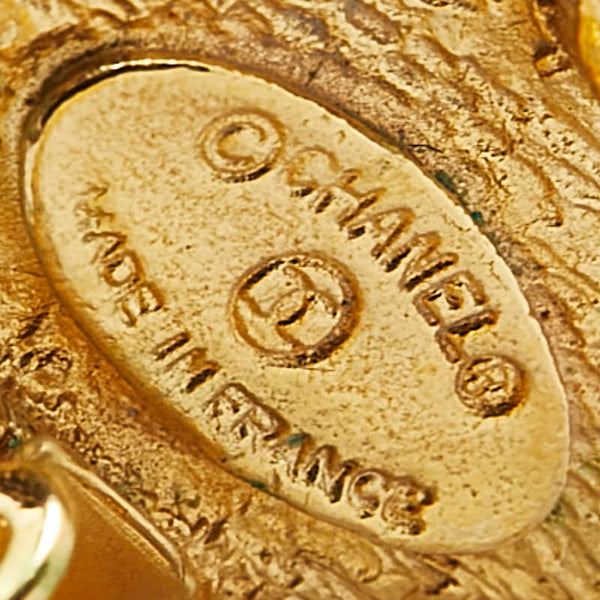 シャネル ココマーク ラウンド マトラッセ スイング イヤリング ゴールド メッキ レディース CHANEL 【中古】