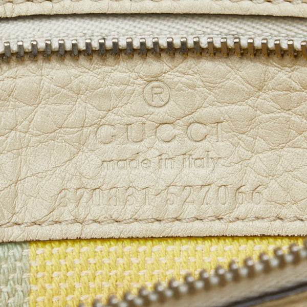 グッチ バンブー デイリー ハンドバッグ ショルダーバッグ 2WAY 370331 ホワイト レザー レディース GUCCI 【中古】