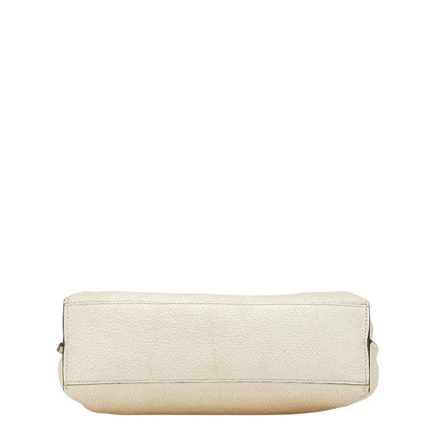 グッチ バンブー デイリー ハンドバッグ ショルダーバッグ 2WAY 370331 ホワイト レザー レディース GUCCI 【中古】