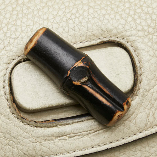 グッチ バンブー デイリー ハンドバッグ ショルダーバッグ 2WAY 370331 ホワイト レザー レディース GUCCI 【中古】