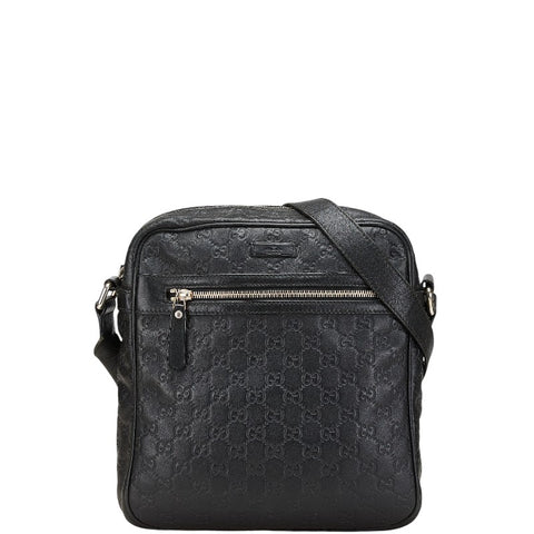 グッチ GGインプリメ 斜め掛け ショルダーバッグ 201448 ブラック レザー メンズ GUCCI 【中古】