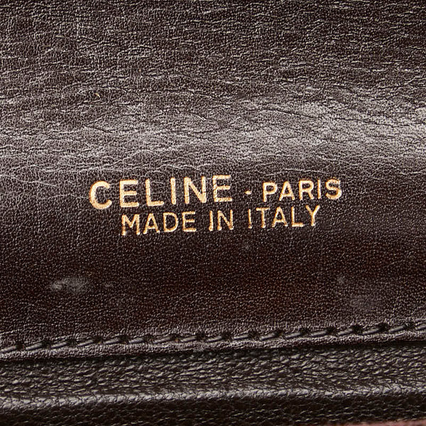 セリーヌ Cマカダム ワンショルダーバッグ ブラウン キャンバス レザー レディース CELINE 【中古】