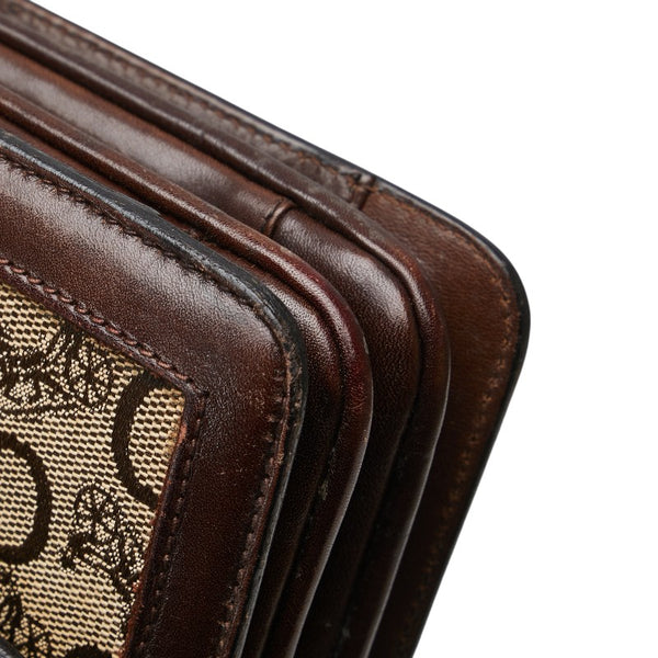 セリーヌ Cマカダム ワンショルダーバッグ ブラウン キャンバス レザー レディース CELINE 【中古】