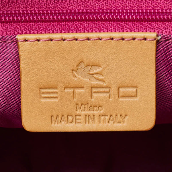 エトロ ペイズリー柄 ハンドバッグ ショルダーバッグ 2WAY ブラウン パープル マルチカラー PVC レザー レディース ETRO 【中古】