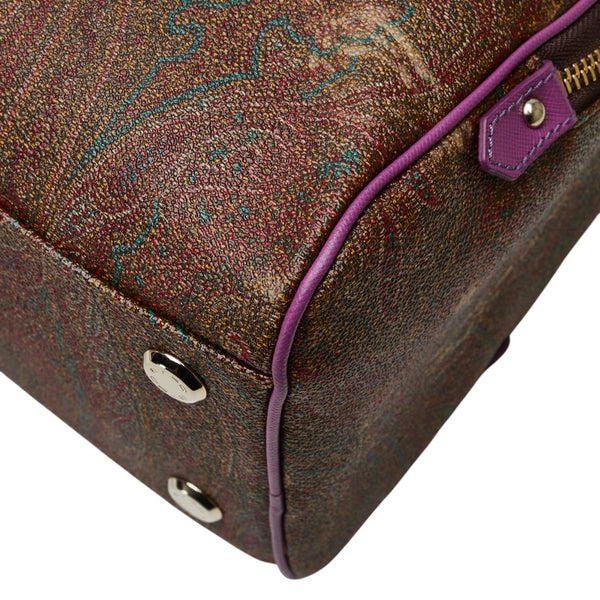 エトロ ペイズリー柄 ハンドバッグ ショルダーバッグ 2WAY ブラウン パープル マルチカラー PVC レザー レディース ETRO 【中古】