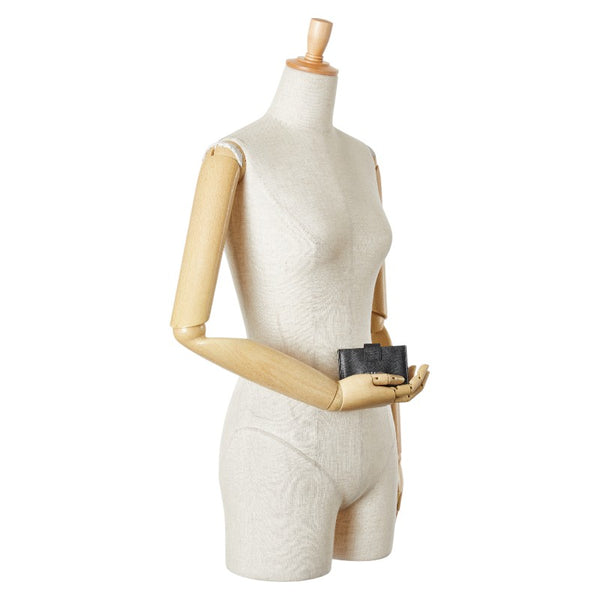 サルヴァトーレフェラガモ ガンチーニ カードケース ブラック レザー メンズ Salvatore Ferragamo 【中古】