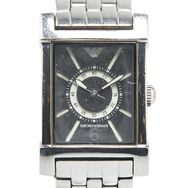 アルマーニ 腕時計 クオーツ ブラック文字盤 ステンレススチール レディース ARMANI 【中古】