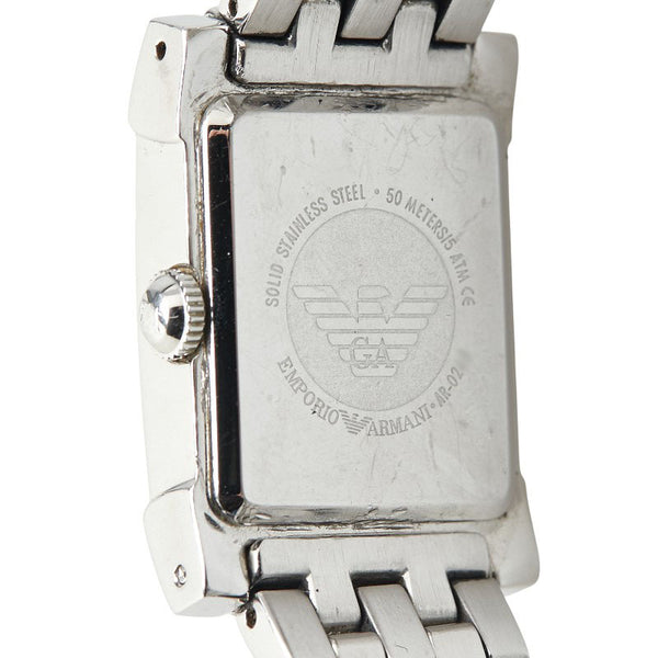アルマーニ 腕時計 クオーツ ブラック文字盤 ステンレススチール レディース ARMANI 【中古】