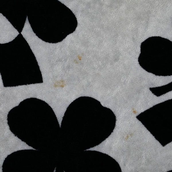 シャネル ココマーク クローバー 四つ葉 モチーフ ビーチタオル タオルケット ホワイト ブラック コットン レディース CHANEL 【中古】