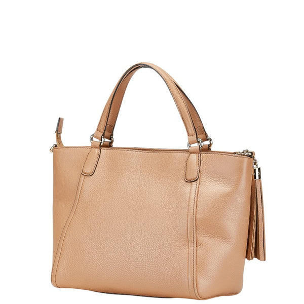 グッチ ソーホー タッセル ハンドバッグ ショルダーバッグ 2WAY 369176 ベージュ レザー レディース GUCCI 【中古】
