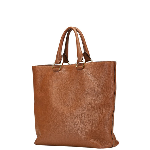 プラダ 三角ロゴプレート ハンドバッグ ショルダーバッグ 2WAY ブラウン レザー レディース PRADA 【中古】