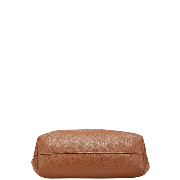 プラダ 三角ロゴプレート ハンドバッグ ショルダーバッグ 2WAY ブラウン レザー レディース PRADA 【中古】