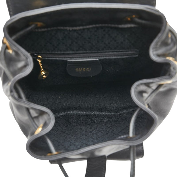 グッチ バンブー ミニ リュック バックパック 003 2058 0030 ブラック ブラウン レザー レディース GUCCI 【中古】