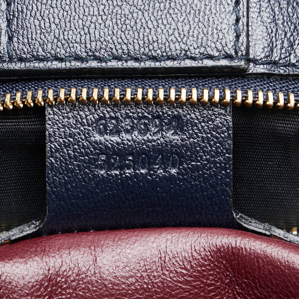 グッチ ホースビット1955 トートバッグ 623694 ベージュ ネイビー キャンバス レザー レディース GUCCI 【中古】