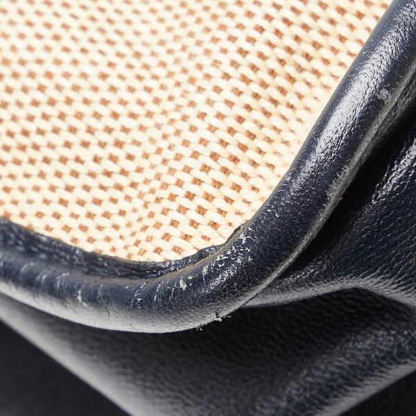 グッチ ホースビット1955 トートバッグ 623694 ベージュ ネイビー キャンバス レザー レディース GUCCI 【中古】