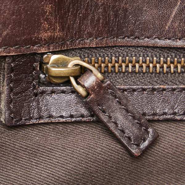 グッチ GGキャンバス トートバッグ 106251 ベージュ ブラウン キャンバス レザー レディース GUCCI 【中古】