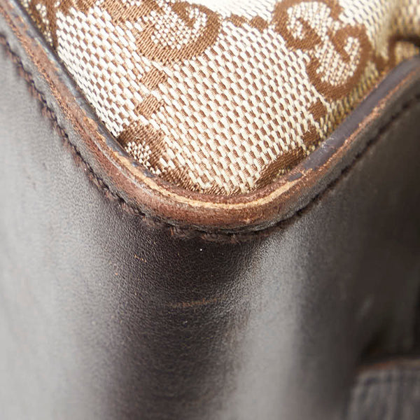 グッチ GGキャンバス トートバッグ 106251 ベージュ ブラウン キャンバス レザー レディース GUCCI 【中古】