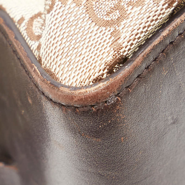 グッチ GGキャンバス トートバッグ 106251 ベージュ ブラウン キャンバス レザー レディース GUCCI 【中古】