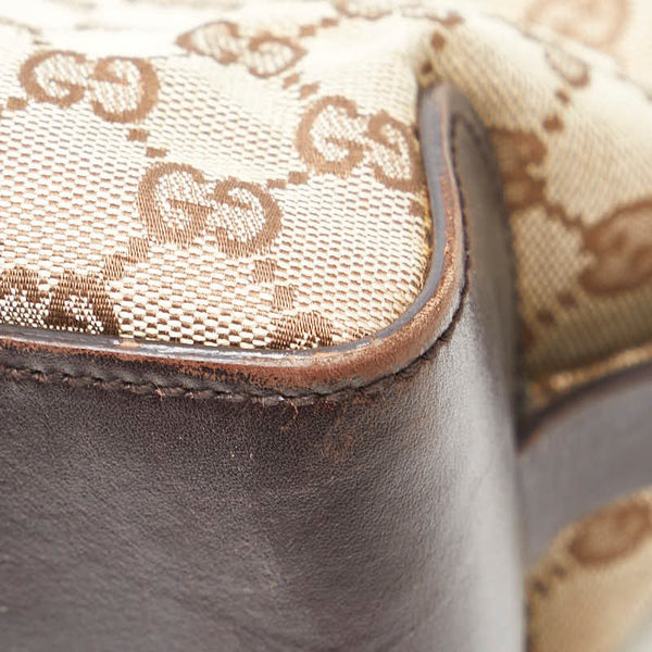 グッチ GGキャンバス トートバッグ 106251 ベージュ ブラウン キャンバス レザー レディース GUCCI 【中古】