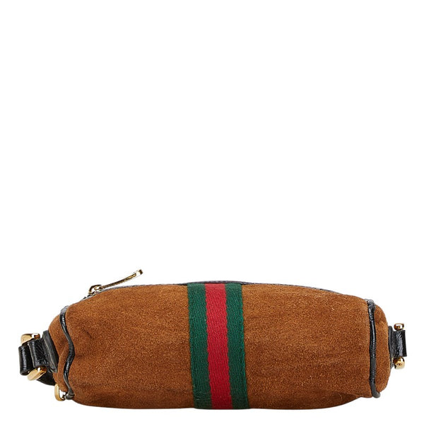 グッチ シェリー オフィディア 斜め掛け ショルダーバッグ 573321 ブラウン ブラック スウェード エナメル レディース GUCCI 【中古】