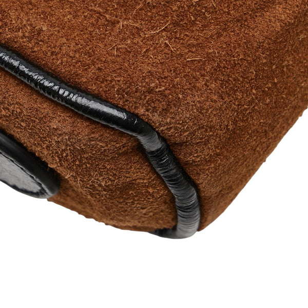 グッチ シェリー オフィディア 斜め掛け ショルダーバッグ 573321 ブラウン ブラック スウェード エナメル レディース GUCCI 【中古】