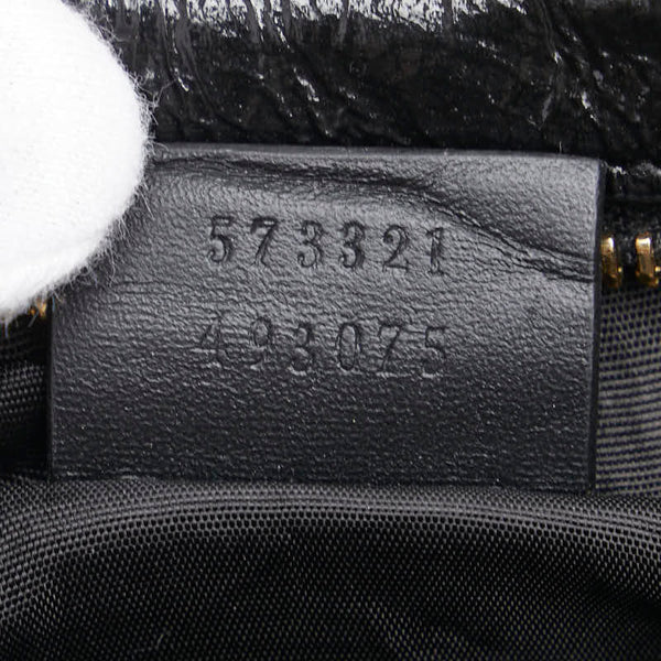 グッチ シェリー オフィディア 斜め掛け ショルダーバッグ 573321 ブラウン ブラック スウェード エナメル レディース GUCCI 【中古】