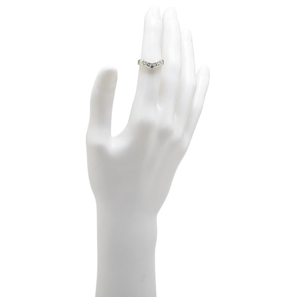 Pt850 プラチナ ダイヤ0.50ct V字 リング 指輪 レディース 11.5号 【中古】
