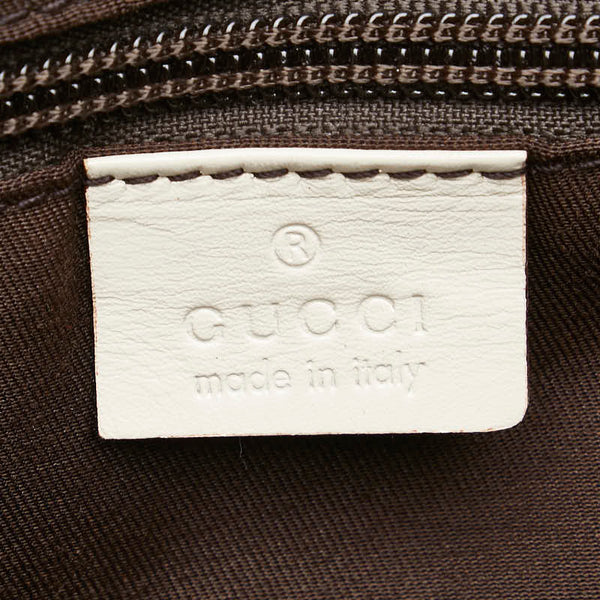 グッチ GGキャンバス 斜め掛け ショルダーバッグ 145858 ベージュ ホワイト キャンバス レザー レディース GUCCI 【中古】