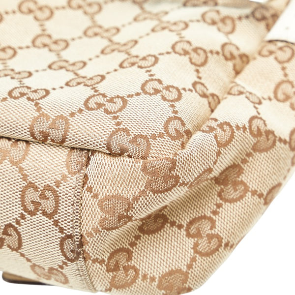 グッチ GGキャンバス 斜め掛け ショルダーバッグ 145858 ベージュ ホワイト キャンバス レザー レディース GUCCI 【中古】