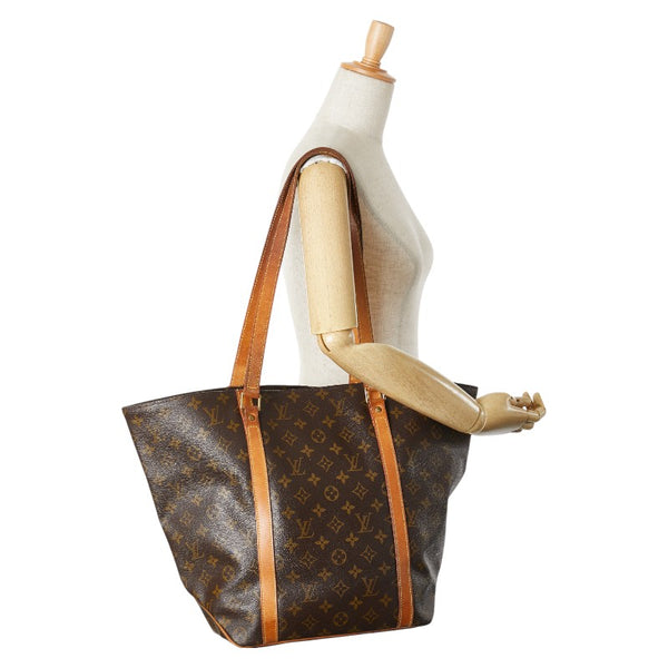 ルイ ヴィトン モノグラム サックショッピング トートバッグ ショルダーバッグ M51108 ブラウン PVC レザー レディース LOUIS VUITTON 【中古】
