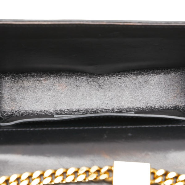 サンローラン ケイト YSL タッセル 斜め掛け チェーン ショルダーバッグ ブラック スウェード レディース SAINT LAURENT 【中古】