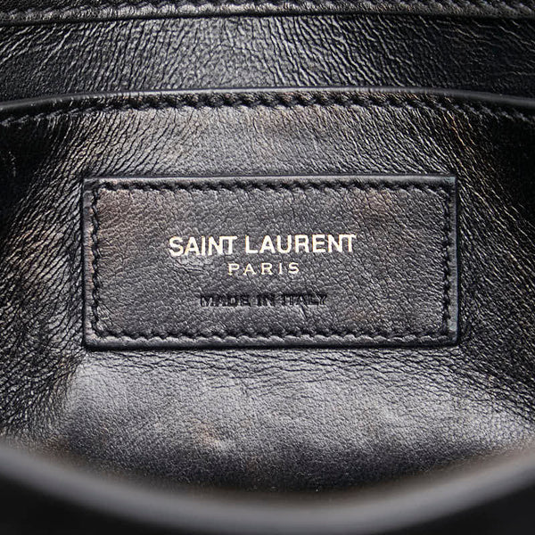 サンローラン ケイト YSL タッセル 斜め掛け チェーン ショルダーバッグ ブラック スウェード レディース SAINT LAURENT 【中古】