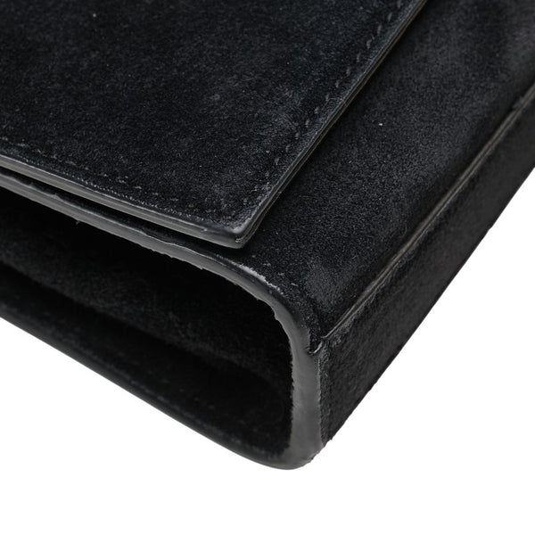 サンローラン ケイト YSL タッセル 斜め掛け チェーン ショルダーバッグ ブラック スウェード レディース SAINT LAURENT 【中古】