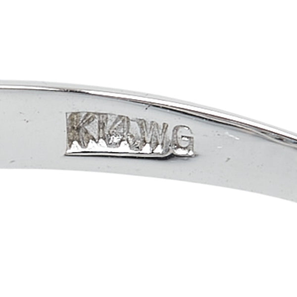 K14WG ホワイトゴールド サファイア V字 リング 指輪 レディース 12号 【中古】