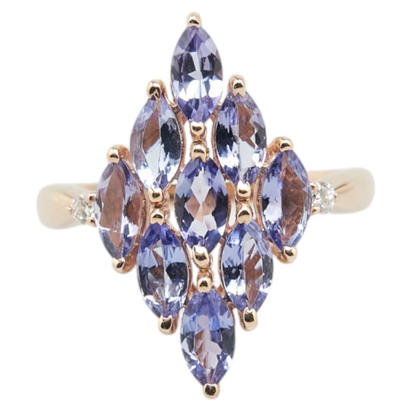 K18PG ピンクゴールド タンザナイト1.90ct ダイヤ0.06ct リング 指輪 レディース 12号 【中古】