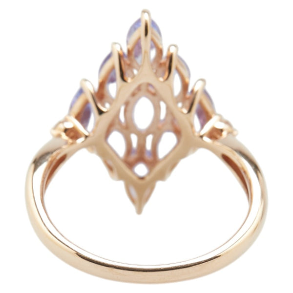 K18PG ピンクゴールド タンザナイト1.90ct ダイヤ0.06ct リング 指輪 レディース 12号 【中古】