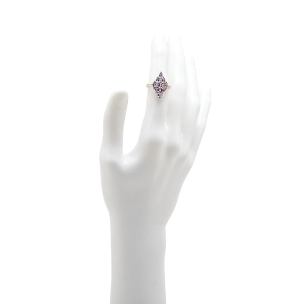 K18PG ピンクゴールド タンザナイト1.90ct ダイヤ0.06ct リング 指輪 レディース 12号 【中古】