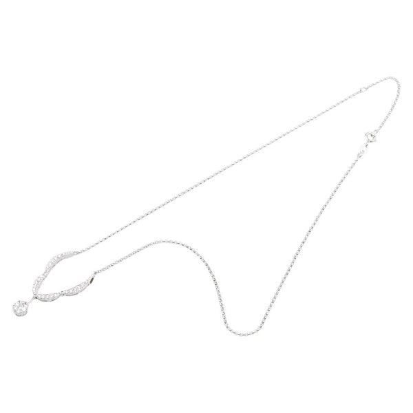K18WG ホワイトゴールド ダイヤ0.50ct ペンダントネックレス レディース 【中古】