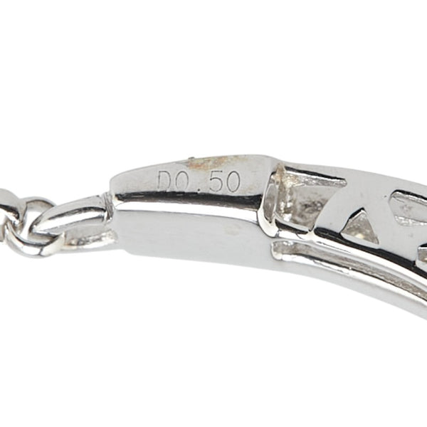 K18WG ホワイトゴールド ダイヤ0.50ct ペンダントネックレス レディース 【中古】