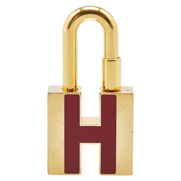 エルメス Hモチーフ カデナ 南京錠 ゴールド レッド メッキ レディース HERMES 【中古】