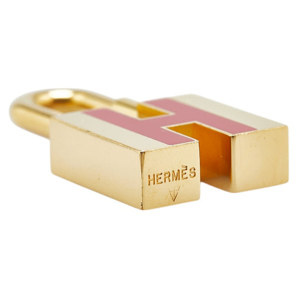 エルメス Hモチーフ カデナ 南京錠 ゴールド レッド メッキ レディース HERMES 【中古】