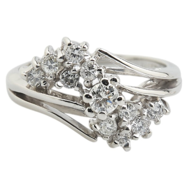 Pt900 プラチナ ダイヤ0.13ct ダイヤ0.29ct リング 指輪 レディース 9号 【中古】