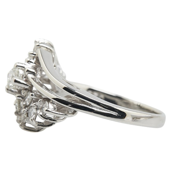 Pt900 プラチナ ダイヤ0.13ct ダイヤ0.29ct リング 指輪 レディース 9号 【中古】
